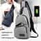 Men Chest Bag with USB Port Lightweight Crossbody Shoulder Sling