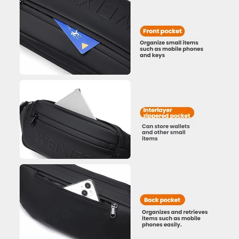 Mens Sling Bag Waterproof Crossbody Chest Bag 3