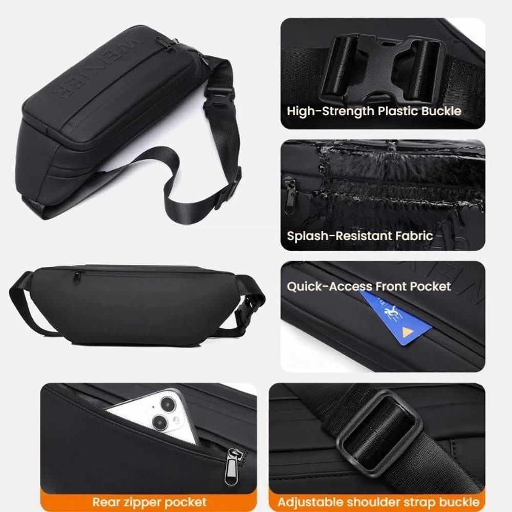 Mens Sling Bag Waterproof Crossbody Chest Bag 4