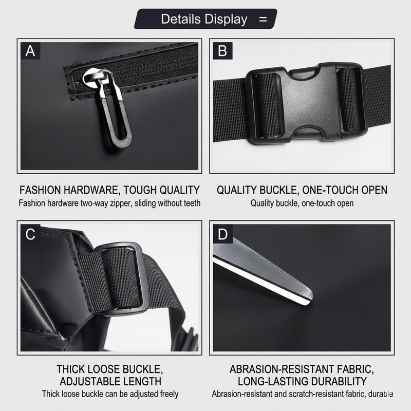 Mens Waterproof Sling Bag Crossbody Chest Bag for Travel and Everyday Carry