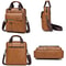 Mens PU Leather Vertical Messenger Bag for Work and Travel
