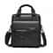 Mens PU Leather Vertical Messenger Bag for Work and Travel