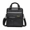 Mens PU Leather Vertical Messenger Bag for Work and Travel