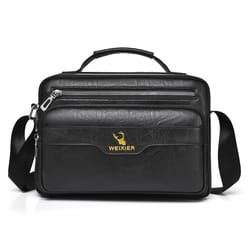 retro mens crossbody bag waterproof pu leather business shoulder bag