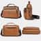 Retro Mens Crossbody Bag Waterproof PU Leather Business Shoulder Bag 8