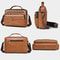 Retro Mens Crossbody Bag Waterproof PU Leather Business Shoulder Bag 8