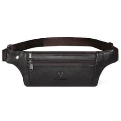 mens leather waist bag crossbody chest bag for travel