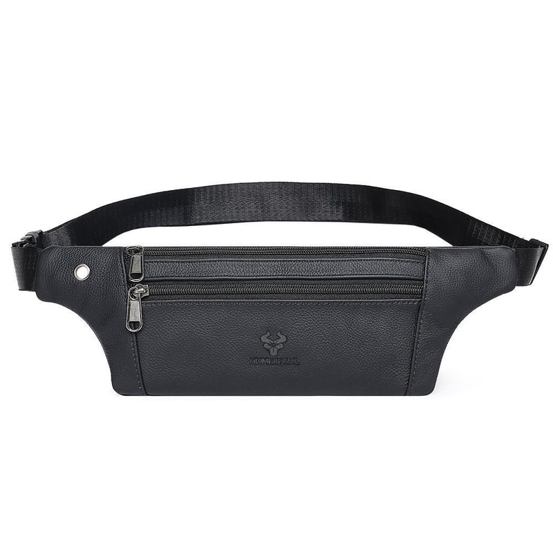 Mens Leather Waist Bag Crossbody Chest Bag for Travel