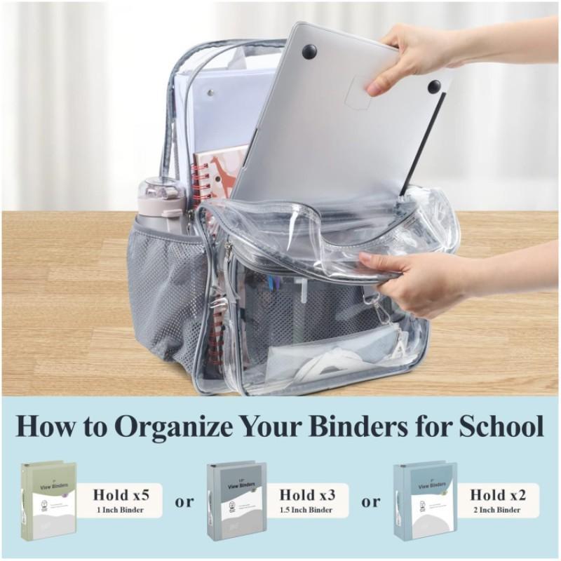 Clear Waterproof PVC Backpack For School Travel And Events 2