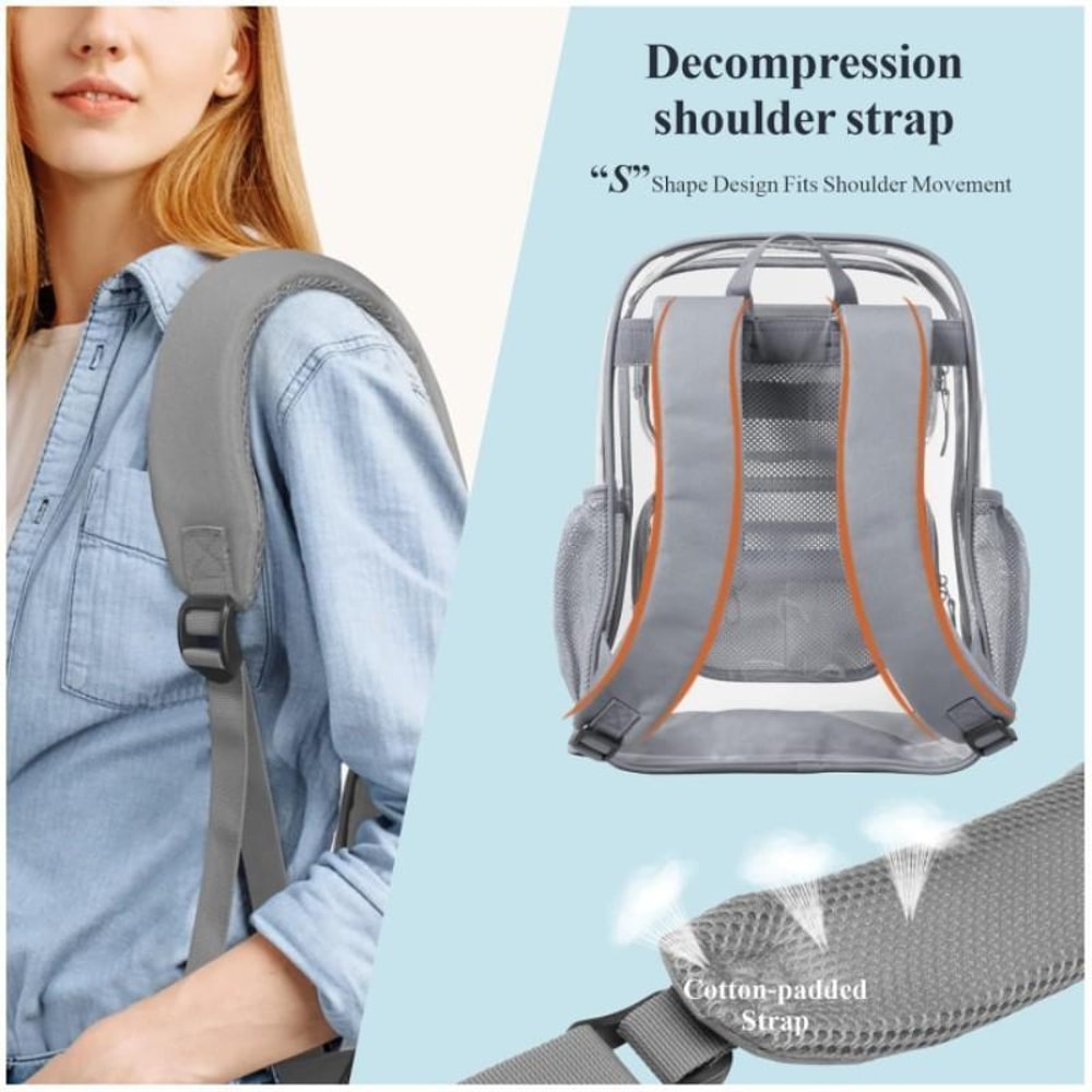 Clear Waterproof PVC Backpack For School Travel And Events 3