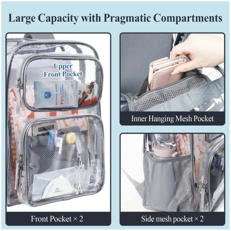 Clear Waterproof PVC Backpack For School Travel And Events 4