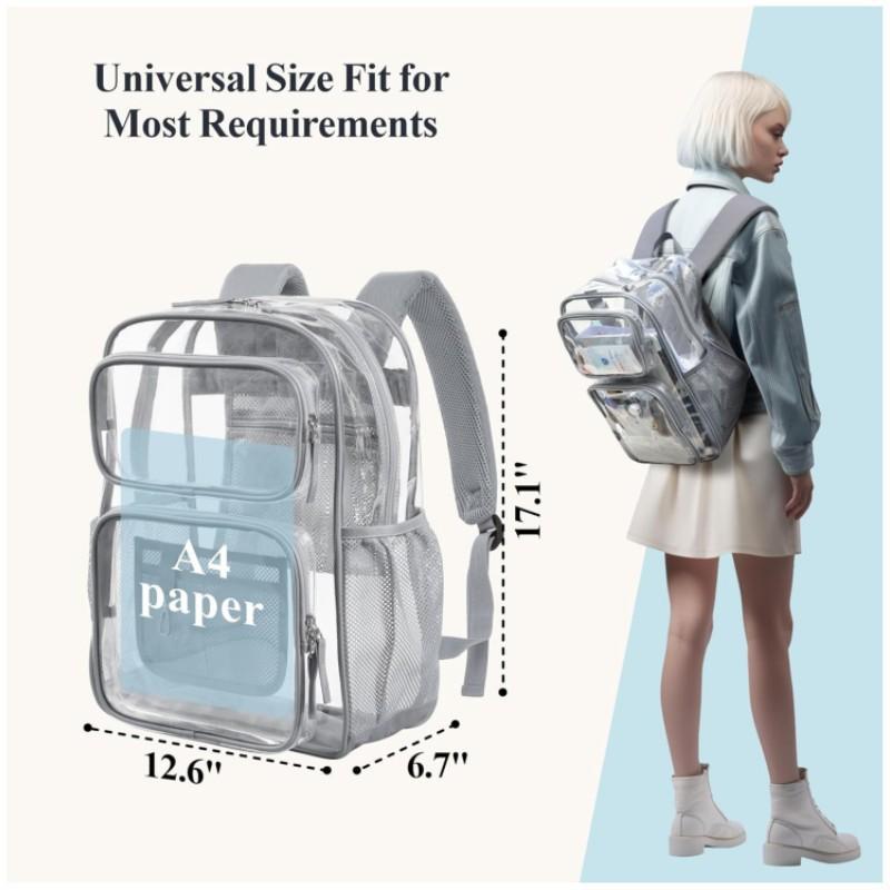 Clear Waterproof PVC Backpack For School Travel And Events 6