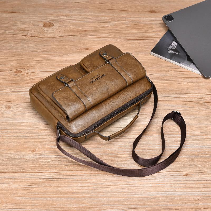 Waterproof PU Leather Messenger Bag For Men 2