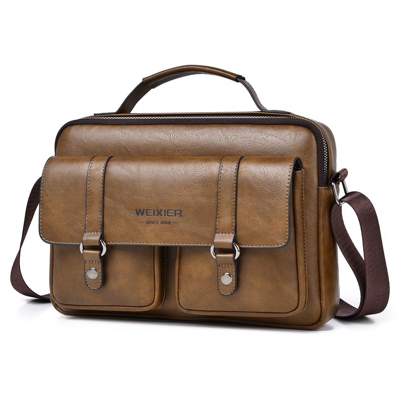 Waterproof PU Leather Messenger Bag For Men 9