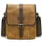 Mens Waxed Canvas Crossbody Bag Vintage Leather Messenger Bag for Daily Commute