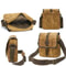 Mens Waxed Canvas Crossbody Bag Vintage Leather Messenger Bag for Daily Commute