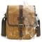 Mens Waxed Canvas Crossbody Bag Vintage Leather Messenger Bag for Daily Commute