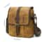 Mens Waxed Canvas Crossbody Bag Vintage Leather Messenger Bag for Daily Commute