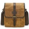 Mens Waxed Canvas Crossbody Bag Vintage Leather Messenger Bag for Daily Commute