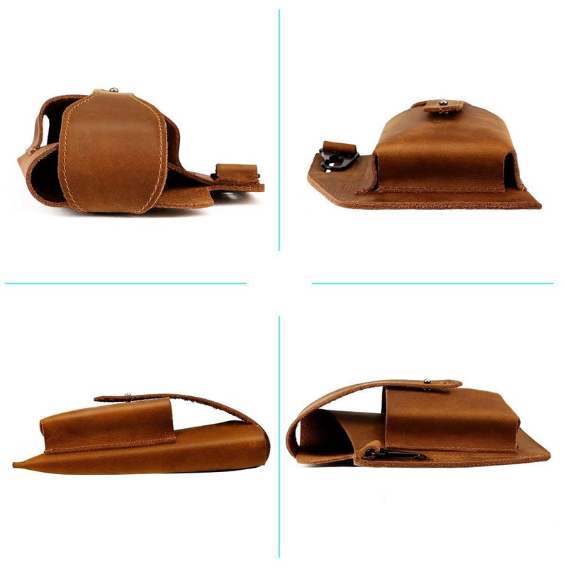 Genuine Leather Waist Bag For Men Outdoor Phone Belt Pouch 11