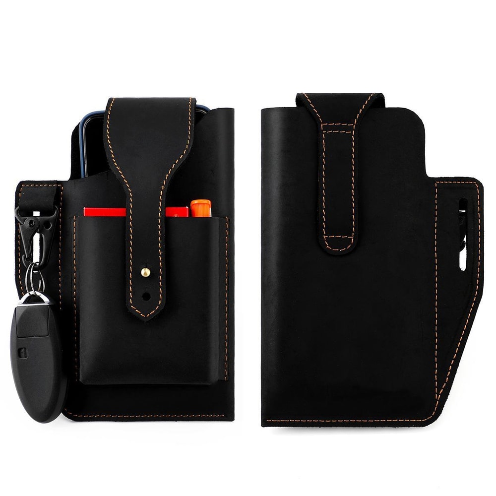 Genuine Leather Waist Bag For Men Outdoor Phone Belt Pouch 1