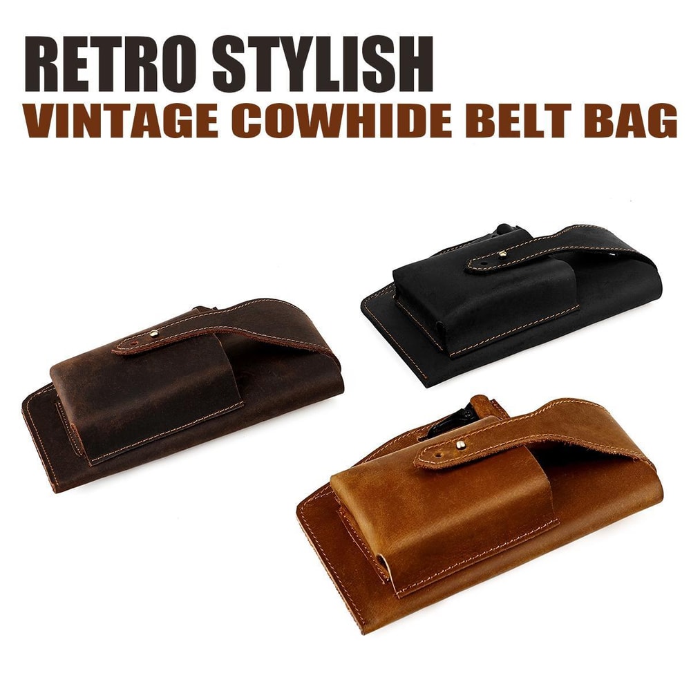 Genuine Leather Waist Bag For Men Outdoor Phone Belt Pouch 6