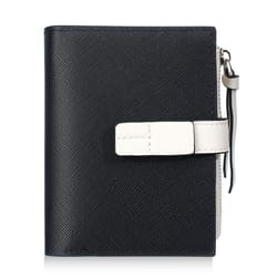 women compact wallet with snap closure and zippered coin pocket
