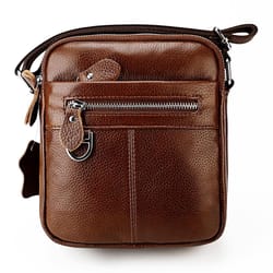 mens genuine leather crossbody shoulder bag for work and travel