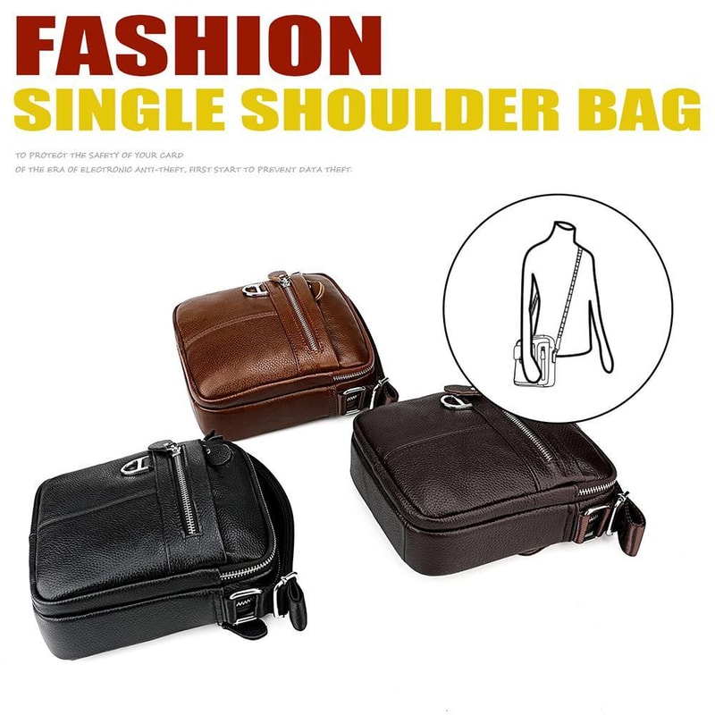 Mens Genuine Leather Crossbody Shoulder Bag For Work And Travel 1