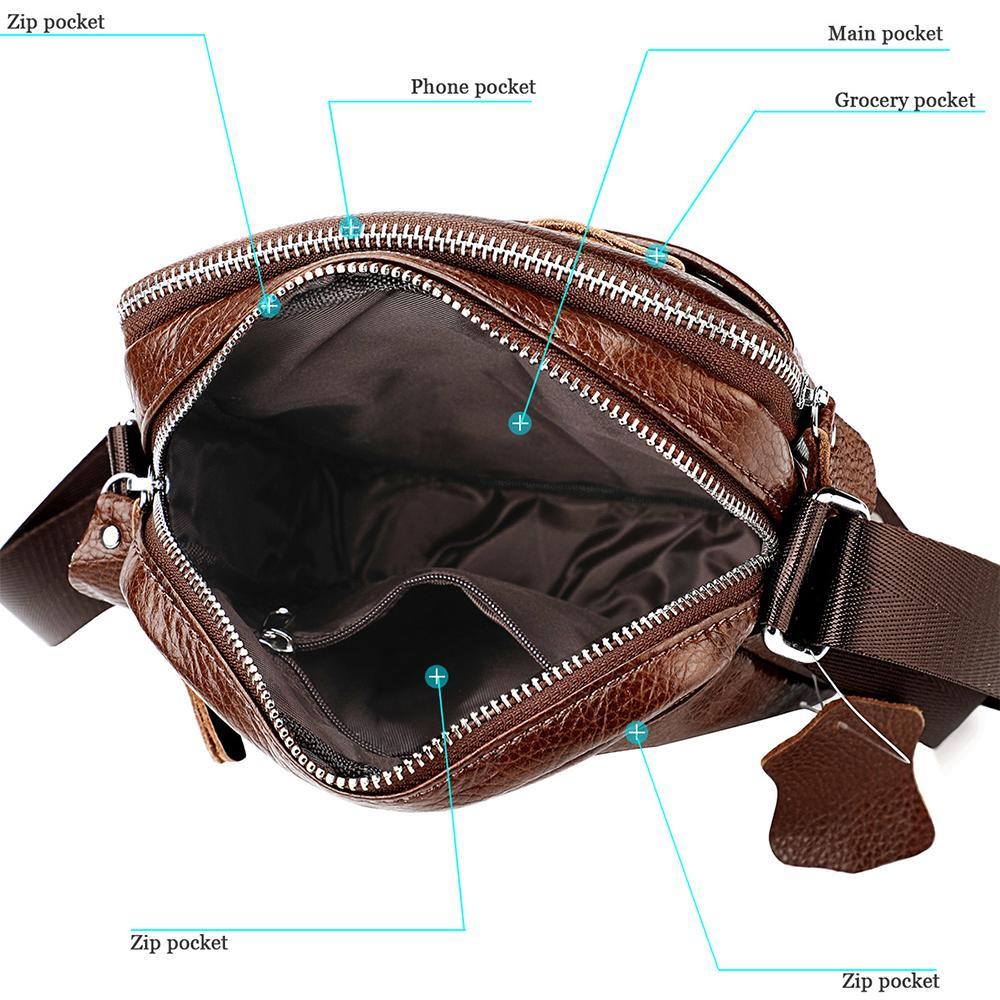 Mens Genuine Leather Crossbody Shoulder Bag For Work And Travel 5