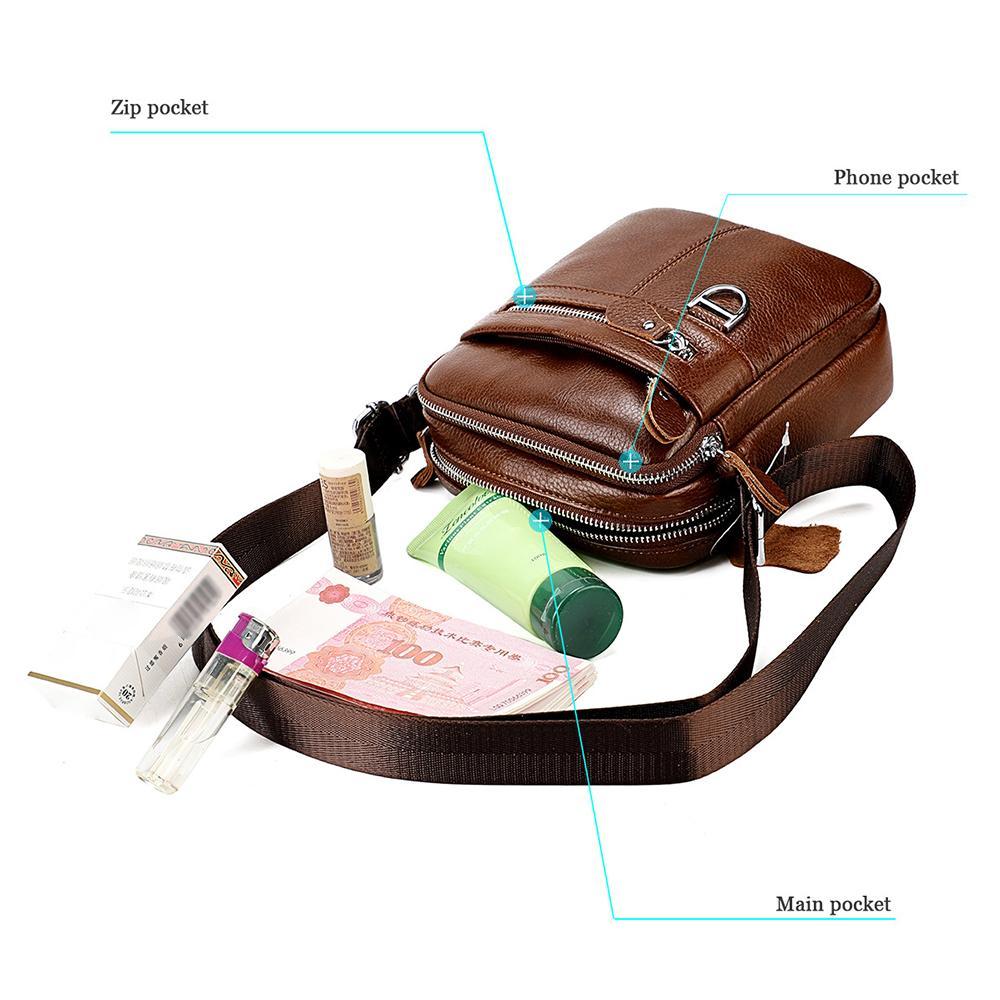 Mens Genuine Leather Crossbody Shoulder Bag For Work And Travel 6