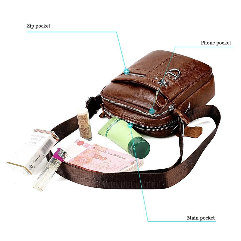 Mens Genuine Leather Crossbody Shoulder Bag For Work And Travel 6
