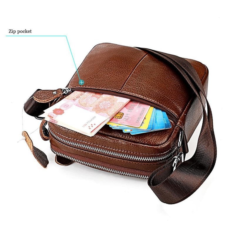 Mens Genuine Leather Crossbody Shoulder Bag For Work And Travel 7