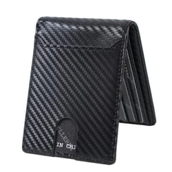 mens carbon fiber card holder minimalist multi slot wallet