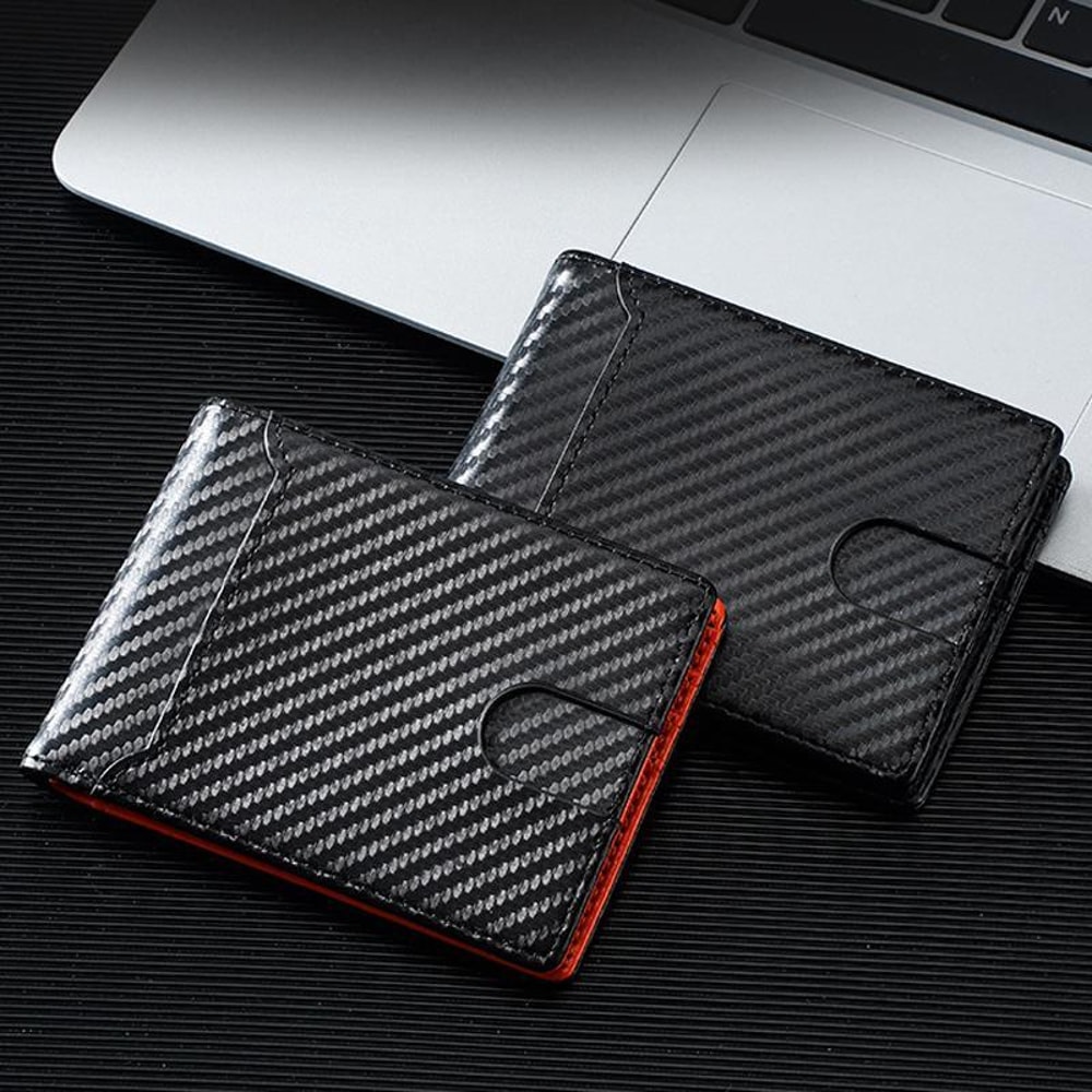 Mens Carbon Fiber Card Holder Minimalist Multi Slot Wallet 1