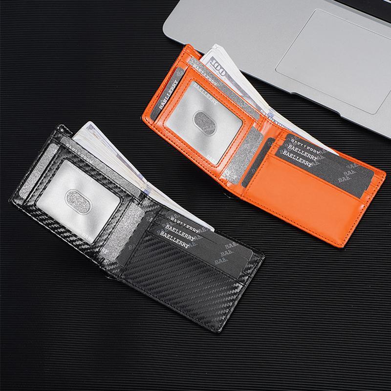 Mens Carbon Fiber Card Holder Minimalist Multi Slot Wallet 2