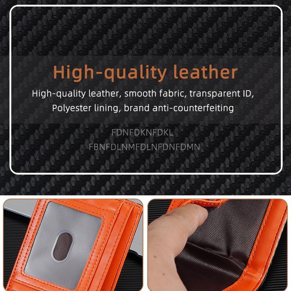 Mens Carbon Fiber Card Holder Minimalist Multi Slot Wallet 3
