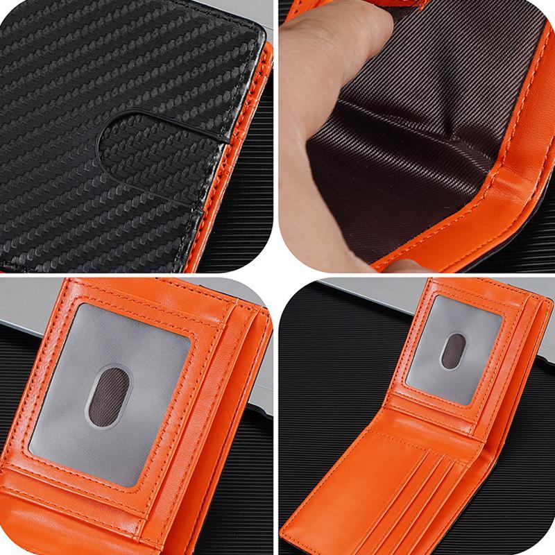 Mens Carbon Fiber Card Holder Minimalist Multi Slot Wallet 4