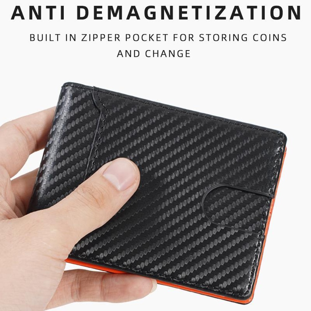 Mens Carbon Fiber Card Holder Minimalist Multi Slot Wallet 5