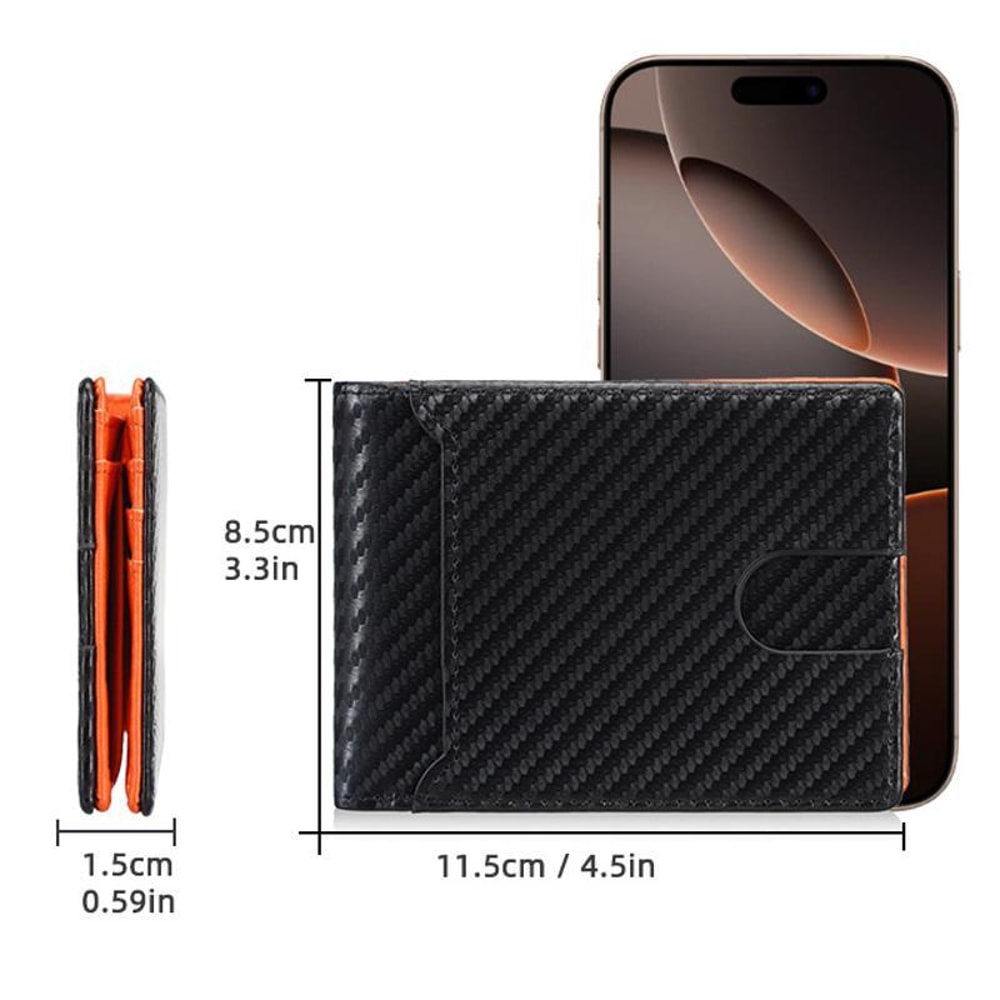 Mens Carbon Fiber Card Holder Minimalist Multi Slot Wallet 8