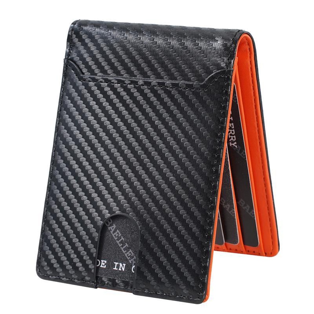 Mens Carbon Fiber Card Holder Minimalist Multi Slot Wallet 10