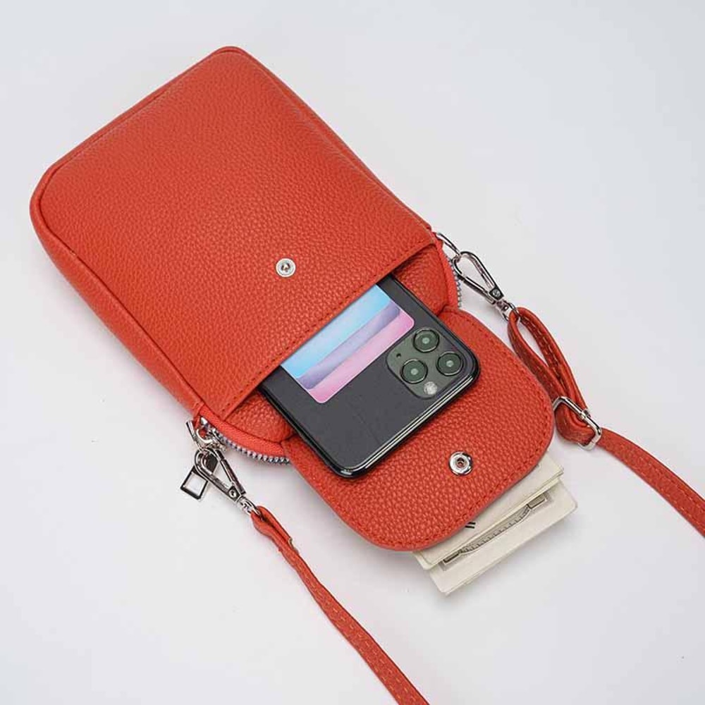Pebble Grain Phone Crossbody Bag For Women Compact Shoulder Purse 2