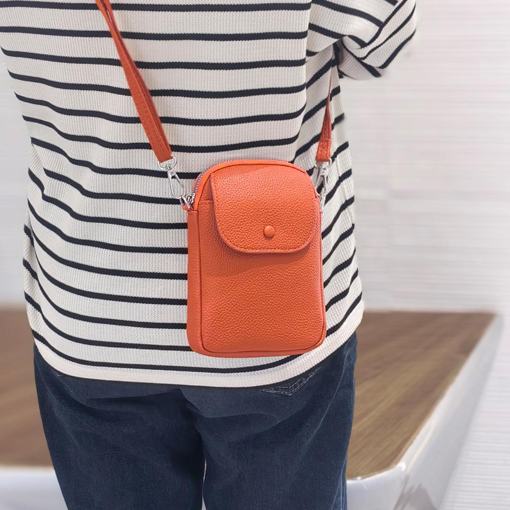 Pebble Grain Phone Crossbody Bag For Women Compact Shoulder Purse 4