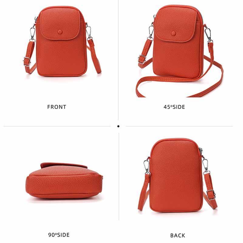 Pebble Grain Phone Crossbody Bag For Women Compact Shoulder Purse 5