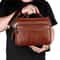 Luxury Top Grain Leather Handbag Brown Multi Functional Shoulder Bag 8