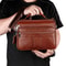 Luxury Top Grain Leather Handbag Brown Multi Functional Shoulder Bag 8