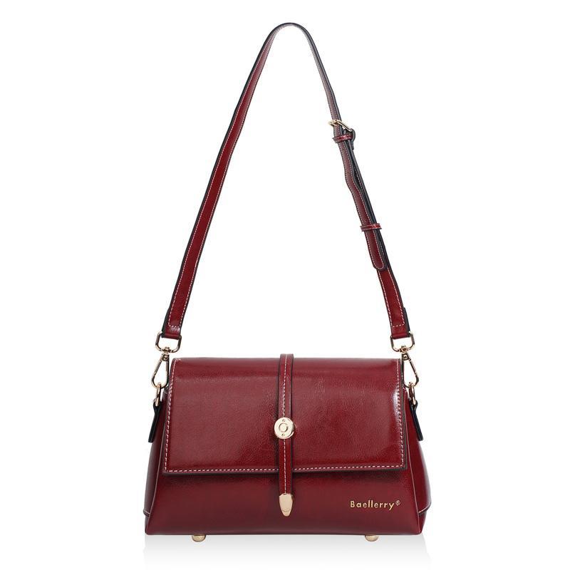 Vintage Waxed Leather Crossbody Bag Womens Small Shoulder Purse with Metal Buckle