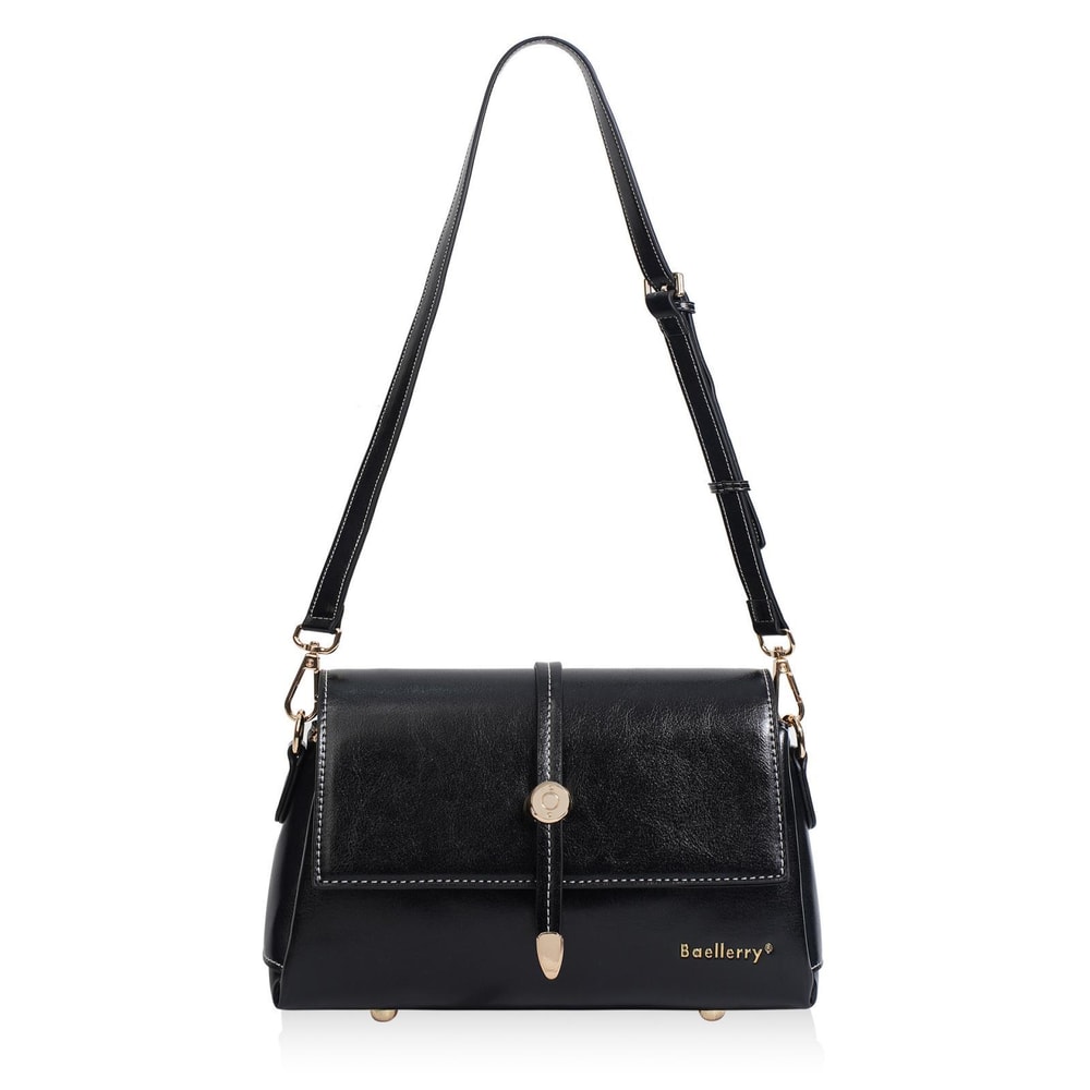 Vintage Waxed Leather Crossbody Bag Womens Small Shoulder Purse with Metal Buckle