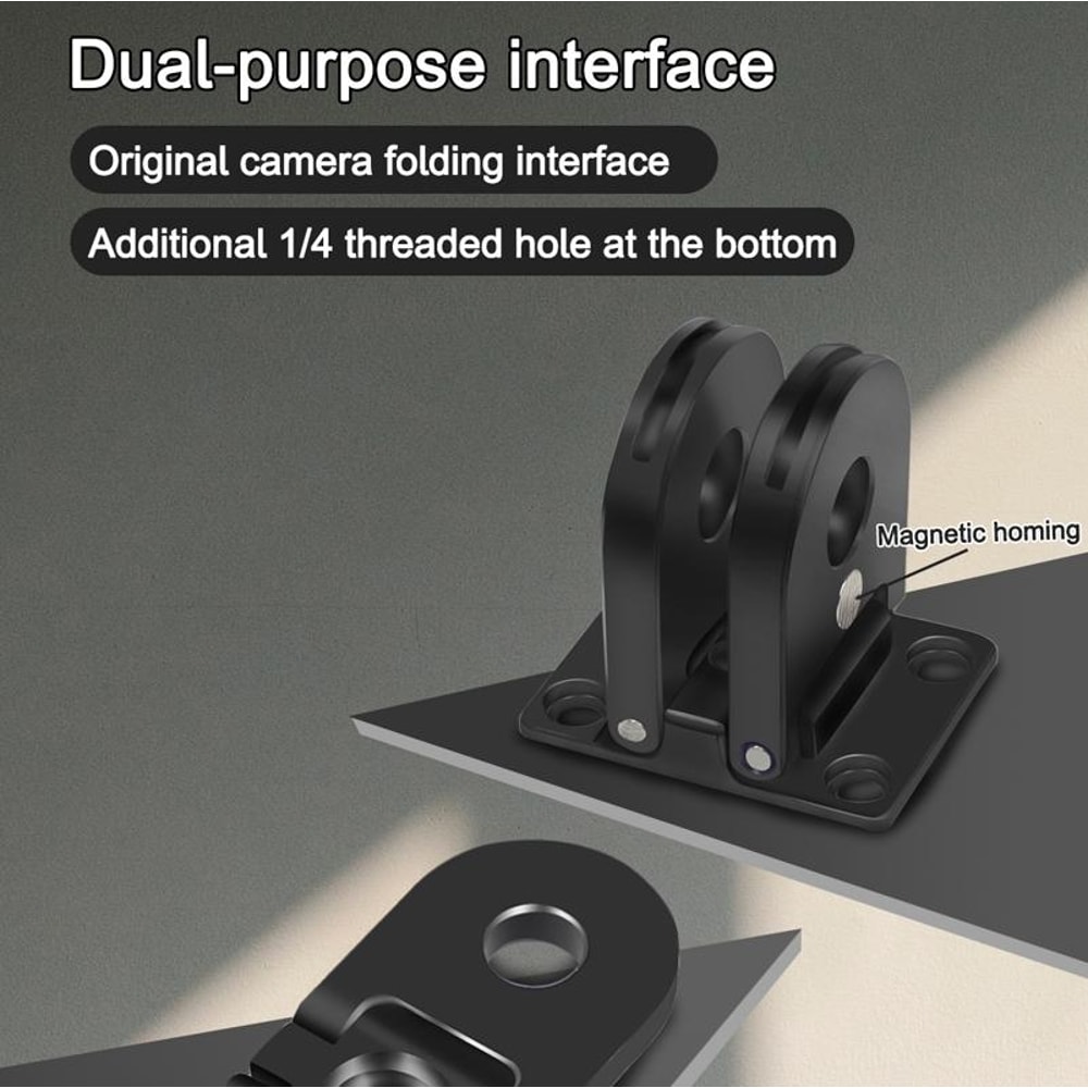 Metal GoPro Magnetic Base Replacement Mount with Folding Adapter