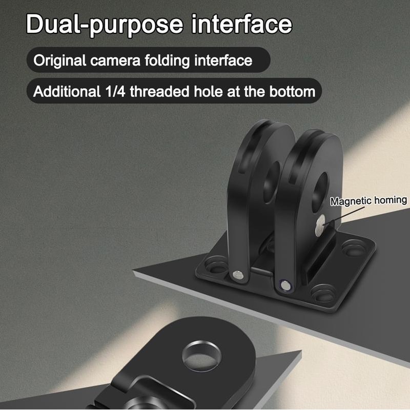 Metal GoPro Magnetic Base Replacement Mount with Folding Adapter